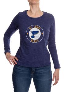 St Louis Blues Women Plus Size X-Large Distressed Team Logo T-shirt ASLB 13