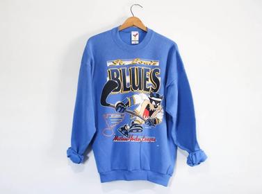 Men's adidas Blue St. Louis Blues Platinum Long Sleeve Jersey T-Shirt