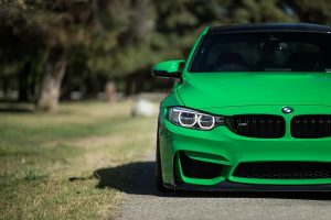 Green car in a dream