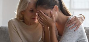 comforting a sad person